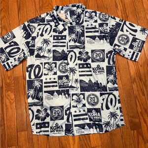 Washington Nationals   Casual Button-Down Shirt large